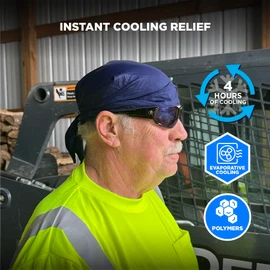 Ergodyne Chill-Its 6710 Evaporative Polymer Cooling Dew Rag, Solid Blue