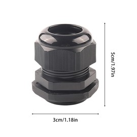 15 Pack Cable Gland, M20 20mm IP68 Waterproof Black Cable Glands Suitable for 6mm - 12mm Cables, Plastic Nylon Compression Glands Connectors with Locknut and Washer