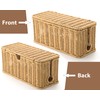 2Pack Large Cable Management Box, Handwoven Imitation Rattan Cord Organizer