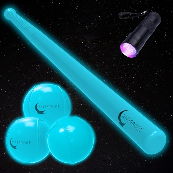 NiteSport Glow in The Dark Plastic Baseball Bat w/ 3