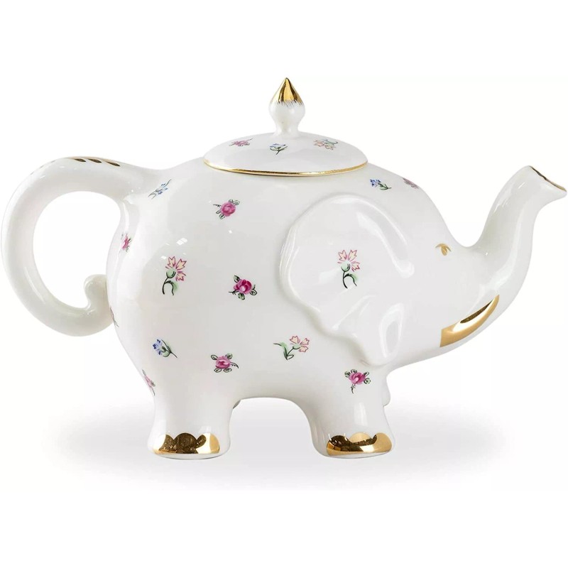 Grace's Teaware Grace Teaware Happy Elephant Dragonfly Butterfly Teapot/Sugar Creamer.