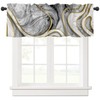 Savannan Window Curtains Valances, Marble Texture Line Black Gold White