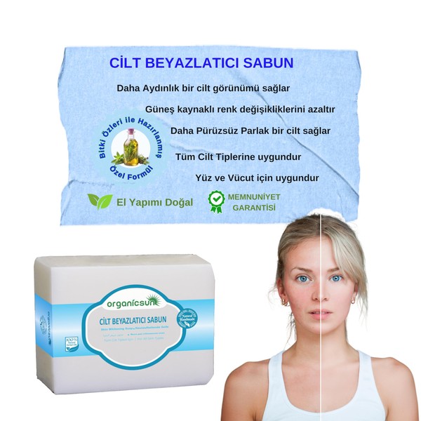 Organicsun Doğal Cilt Beyazlatıcı Sabun 140 Gr Tüm Cilt Tipleri