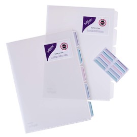 Snopake A4 5-Part SlipFile [Pack of 5] Multi-Part File with Index Tabs and Business Card Holder [Clear] 15055