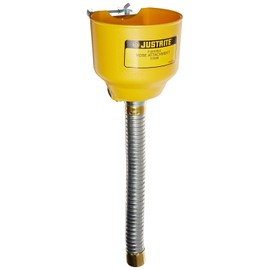 Justrite 11089 Bolt-On Funnel with Galvanized Hose, 1" OD x 14" Length, for Steel Can