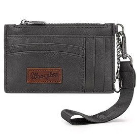 Wrangler Card Wallet Keychain Wallet with Wristlet Strap keychain wristlet - Color: Grey