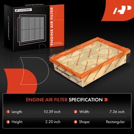 A-Premium Front 2-PC Engine Air Filter Compatible with Toyota Highlander 2017-2019 & Lexus RX450h 2016-2022, RX450hL 2018-2022, 3.5L FULL HYBRID EV-GAS (FHEV), Replace# 17801-0P090, 178010P090