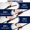 Front and Rear Windshield Wiper Blades, 3 Pcs Front and