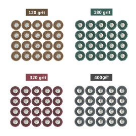 Rocaris 40 Pack 1 inch Abrasive Wheel Buffing Polishing Wheel Set for Rotary Tool - with 1/8" Shank (25mm)