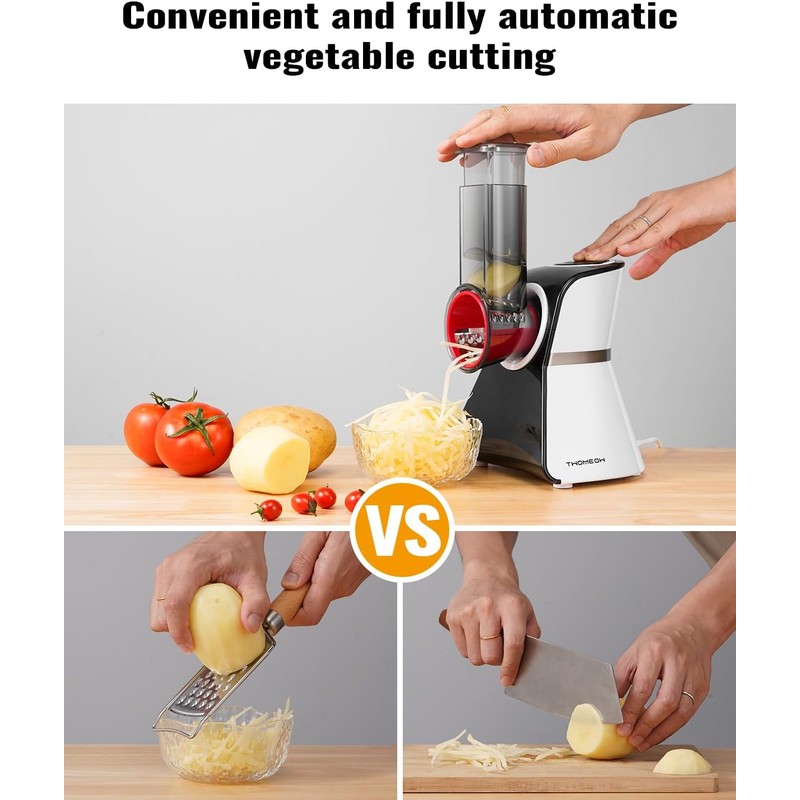 Electric Cheese Grater Salad Shooter,5-In-1 Electric Slicer For Home Kitchen,One-Touch