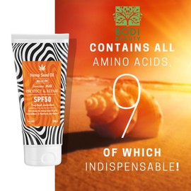 BODI BEAUTY Sun Protection Milk - Sun Cream for Face and Body SPF with Shea Butter, Vitamin A, Vitamin E, Cocoa Butter, Sun Protection SPF for Men and Women, Skincare 150 ml (SPF 50)