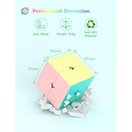 ROXENDA Speed Cube-2x2x2 Stickerless Magic Cube Macaron Vivid Color Fast Cubing for Classroom Training Puzzle Toy Cube for Kids Adult as Gift