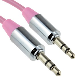 Professional Metal Pink 3.5 mm Jack Plug Male to Male Stereo Audio Cable Connection Cable 2 m [2 Metres/2 m]