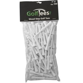 Step Down Golf Tees - Wooden Castle, Precision Height Golf Tees (White, 3 1/4")