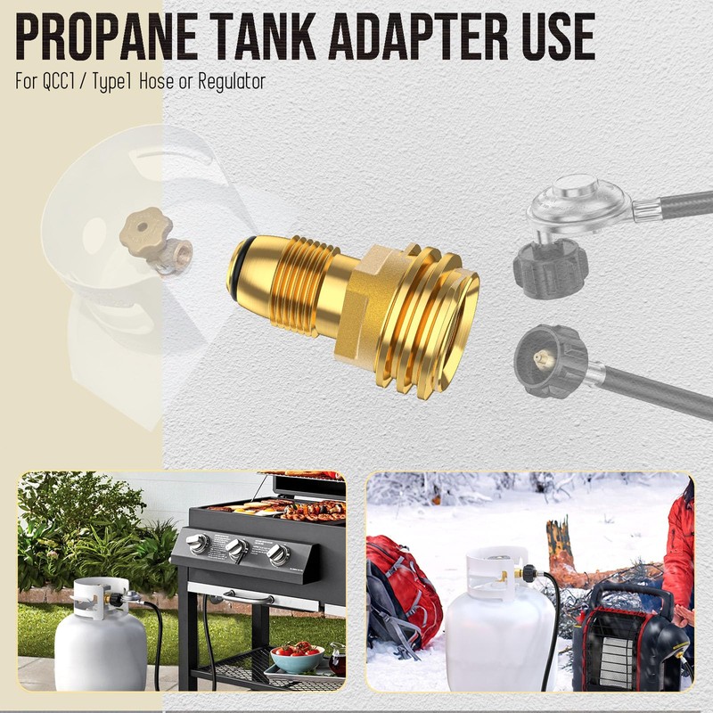 1pcs POL to QCC1 Propane Tank Adapter, Old to New