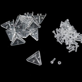 Bitray Corner Brackets Acrylic Cabinet Shelf Corner Brace Triangle Joint Brackets Support -12pcs