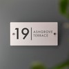 Matt White Address House Sign - 297mm x 148mm Contemporary