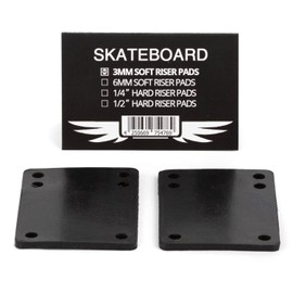 Skateboard Hardware Soft Riser Pads 3 mm Black Longboard Shock Pads for Axle Mounting