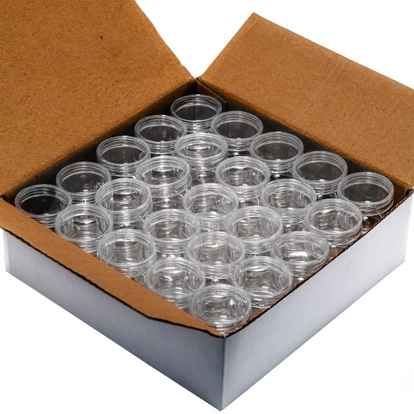 ljdeals 5 Gram Clear Plastic Jars Cosmetic Container with Lid, 50 pack