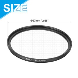 sourcing map 67mm Star Lens Filter, Starburst Lens Filter 8 Points Star Camera Lens Filter for Night Scenery Glassworks