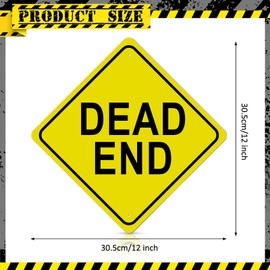 2 Pcs Dead End Sign 12"x 12" Aluminum Reflective Sign Rust Free Prismatic UV Protected and Weatherproof