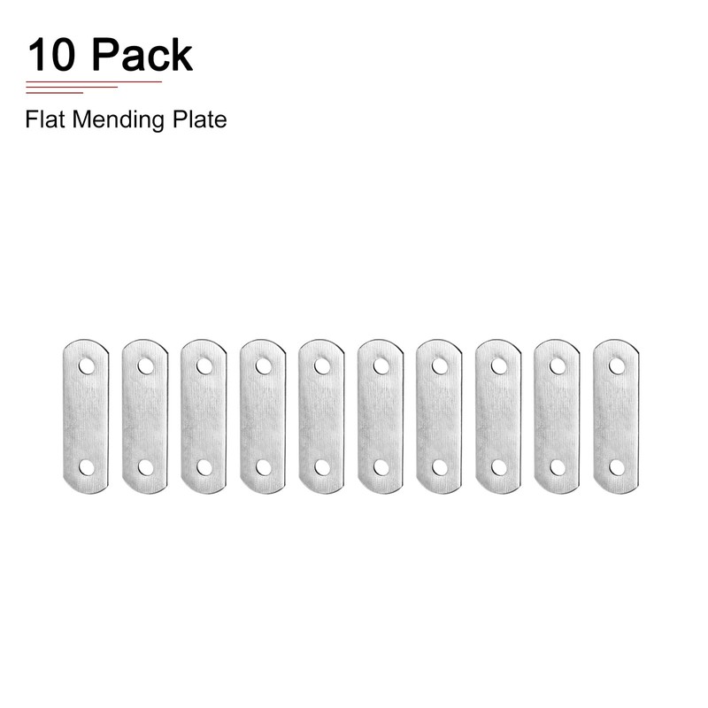 DTGN 10pcs 34x10mm Flat Straight Brace Plate for Furniture Repair