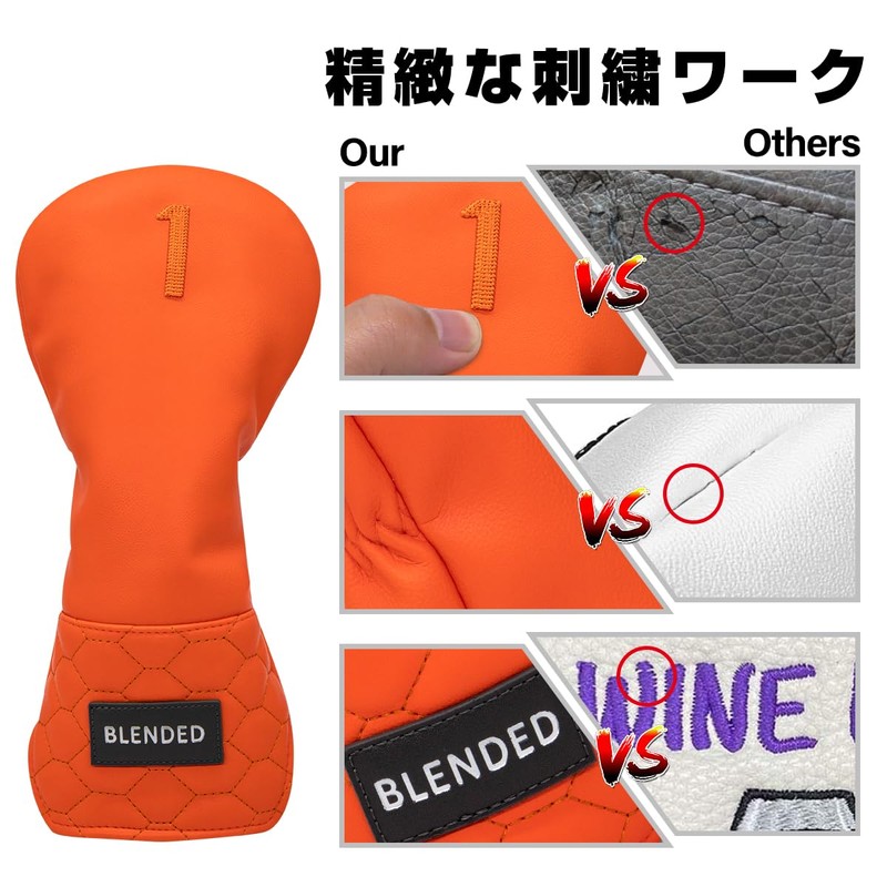 Golf Club Headcover Orange Wood Cover Driver Fairway Wood Utility