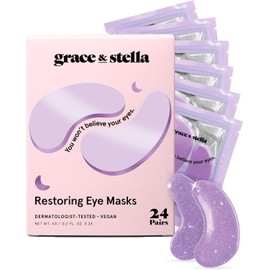 grace & stella Parches Debajo De Los Ojos Para Ojos Hinchados Y Ojeras (Retinol, 24 Pares) Mascarillas De Gel Restaurador Para Debajo De Los Ojos Con Ácido Hialurónico - Vegano Sin Crueldad Para ojos hinchados y ojeras, con ácido hialurónico, vegano sin c