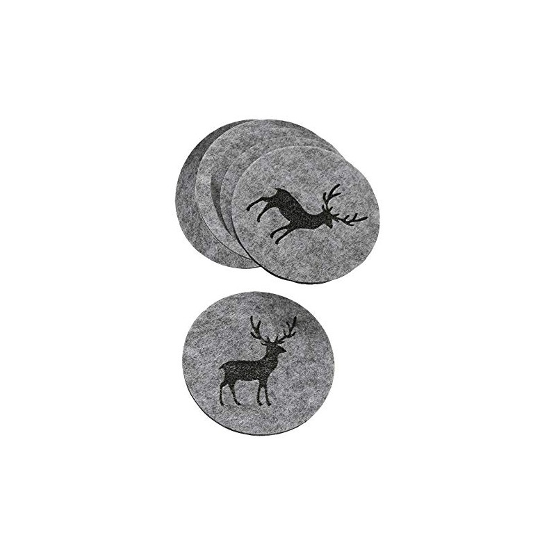Boltze Home Collections Tjark Coasters, Grey, Diameter 10 cm, Set