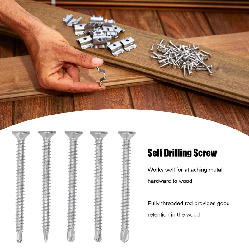 200Pcs Self Drilling Screw Cross Countersunk Head 410 Stainless Steel