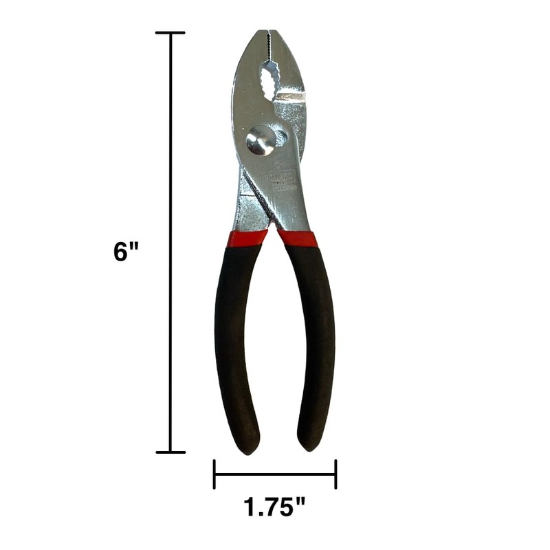 Edward Tools Slip Joint Pliers 6” - Heavy Duty Carbon