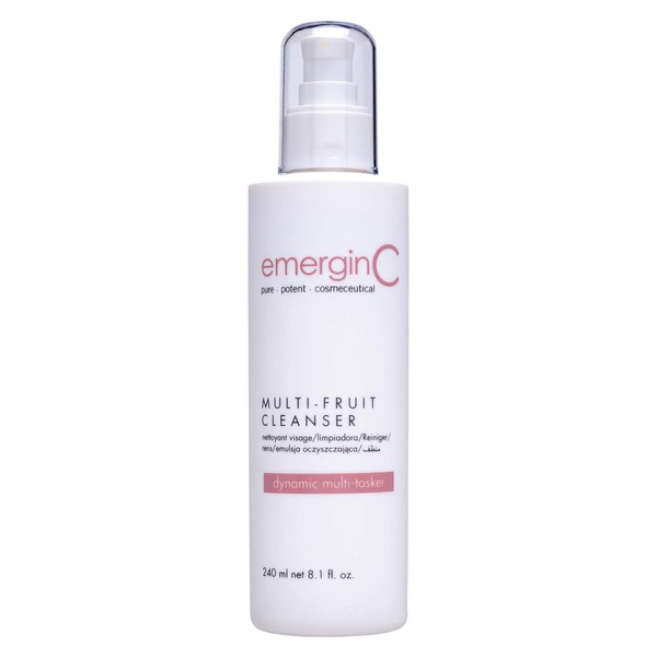 emerginC Gentle Multi-Fruit Cream Cleanser - Face Wash with Natural AHA + Vitamin C from Natural Fruit Extracts - Removes Dead Skin (8.1 oz, 240 ml)