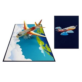 ETA 3D Airplane Pop Up Card, 3D Birthday Vehicles Pop up Card for Travel, Pilot, Flight Attendant or for Grandpa Father Dad Husband Son Friend Colleague, Pop Up Card for Father Day, H15