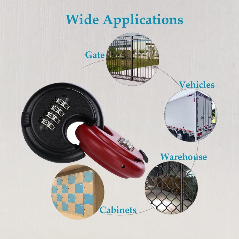 2 Packs Puyueo 4 Digital Heavy Duty Combination Padlock Disc