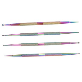 PACKOVE 4pcs Nail Dotting Pens Dual Ended Applicators for Manicure Art Easy to Use Nail Design Tools for Home Salon Durable Reliable for Beginners