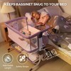 MOMFANN Baby Bassinet Bedside Sleeper, Upgraded Stability Bedside Crib with