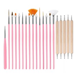Productos comerciales mx Juego De 20 Pinceles Para Manicura Profesional Gel Uñas