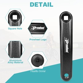 MEGHNA Bicycle crank arm left, high-quality aluminium crank with square hole (152/165/170 mm), universal for city bike, trekking bike, MTB, e-bike (crank arm 165 mm)