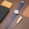 Moran Quick Release Leather Watch Bands Deployment Butterfly Buckle Calfskin
