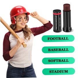 Mikinona 6 Pack Eye Black Sticks Sports Camouflage Makeup for Football Baseball Soccer Eye Sticks for Boys and Girls Adults Easy to Use