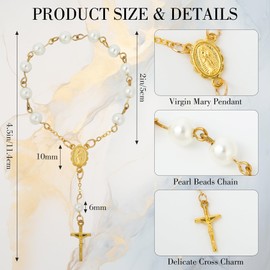 Gold Virgin Mary Bracelet - Virgen de Guadalupe Bracelet, Our Lady of Guadalupe Link, Dainty Mother Mary Link for Women, Trendy Religious Jewelry Gifts for Her