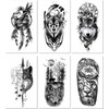 6 Hojas De Pegatinas De Tatuajes Temporales Impermeables De Animales
