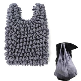 KALOLINNA Eco Bag, Stretchable, Stylish, Large Capacity, Foldable, Squeeze, Stretches to Match Your Luggage, Shopping Bag, Convenient, Lightweight, Storage (Gray)