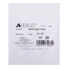 Grapa Para Cable Plano 516 De Pulgada Blanco 10 Piezas