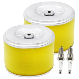CADUFUELLY 2Pcs 17210-ZE3-505 Air Filter with Spark Plug, Replacement for Honda GX340 GX390 11HP 13HP Engines Lawnmowers, Replaces 17210-ZE3-010