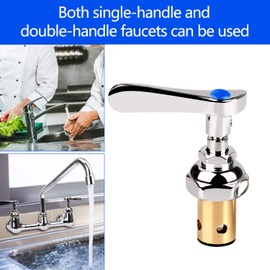KWODE Replacement Brass Hydraulic Control Spindle Assembly Cartridge Faucet Valve for Bathroom Kitchen Wall Mount Commercial Faucet (1 Pair Hot & Cold)