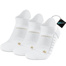 Rahhint 3 Pairs Compression Running Socks Cushioned Ankle Socks Anti-Blister Moisture Wicking No Show Men Women Socks