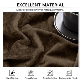 SNITIE Chocolate Crushed Velvet Curtains 52" x 84" Luxurious Thermal Insulation Soundproofing and Light Filtering Window Treatments Ideal for Living Room Bedroom Office - Set of 2 Panels