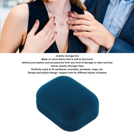 Blue Velvet Jewelry Gift Box Case with Soft Lining, Fashionable Design, Portable for Proposal, Engagement, Wedding, Christmas, Birthdays and Anniversaries (Pendant Box)