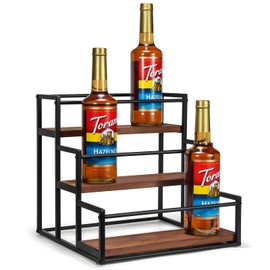 THYGIFTREE Coffee Syrup Rack Organizer 3-Tier 12 Syrup Bottles Holder Stand for Coffee Bar Station Storage Shelves for Syrup, Wine, Dressing for Kitchen